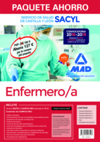 Compra anticipada Paquete Ahorro Enfermero/a del Servicio de Salud de Castilla y León (SACYL). Ahorra 127 € (Temario volúmenes 1, 2, 3 y 4; Test; Simulacros de examen; acceso a Campus Oro) 1er envío: 27/11/2018
